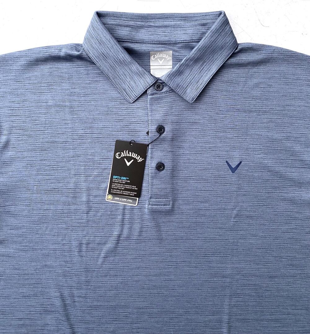 Callaway Polo Shirt Opti-Dri Peacoat Blue Heather Shirt Large Tall LT